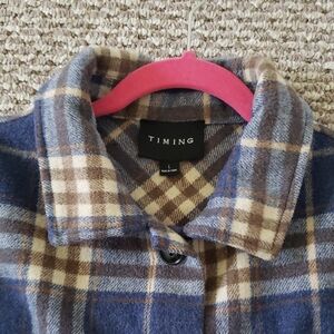 Timing Blue and Tan Wool Blend Jacket